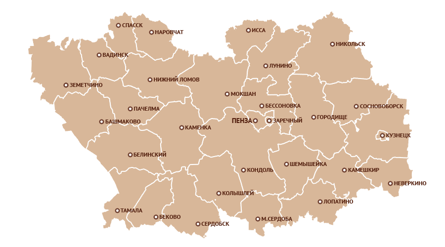 Карта Пензенской области с городами. Пенза карта области. Ката Пензенской области. Карта Пензы и Пензенской области. Пенза местоположение